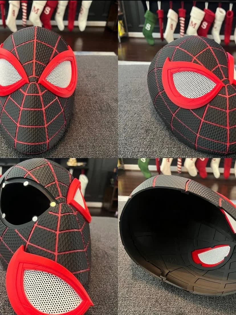 Miles Morales – Siyah & Kırmızı Örümcek Maskesi 3D baskı koleksiyon maskesi