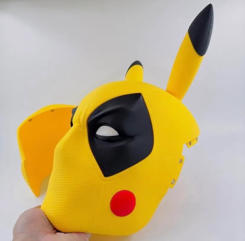 Pikapool – Pikachu & Deadpool Hibrit Koleksiyon Maskesi 3D baskı koleksiyon maskesi